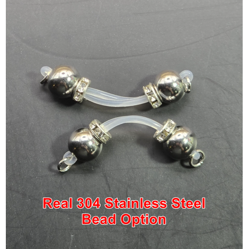 Pair of Fake Nipple Piercing Rings Stainless Steel